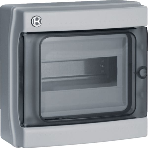 HAGER BOCCHIOTTI - IP65 08 GRI Centralino IP65 8 moduli portella fumè linea Pablo GRIGIO B06522