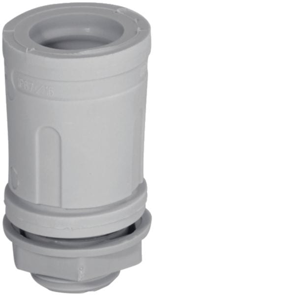 HAGER BOCCHIOTTI - Raccordo tubo rigido-scatola IP67 grigio in sacchetto da 6pz RSTN16