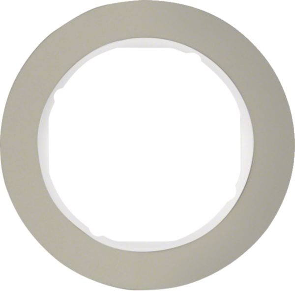 HAGER BOCCHIOTTI - Cornice singola Serie R.classic?acciaio inox/bianco polare, metallo opaco 10112014