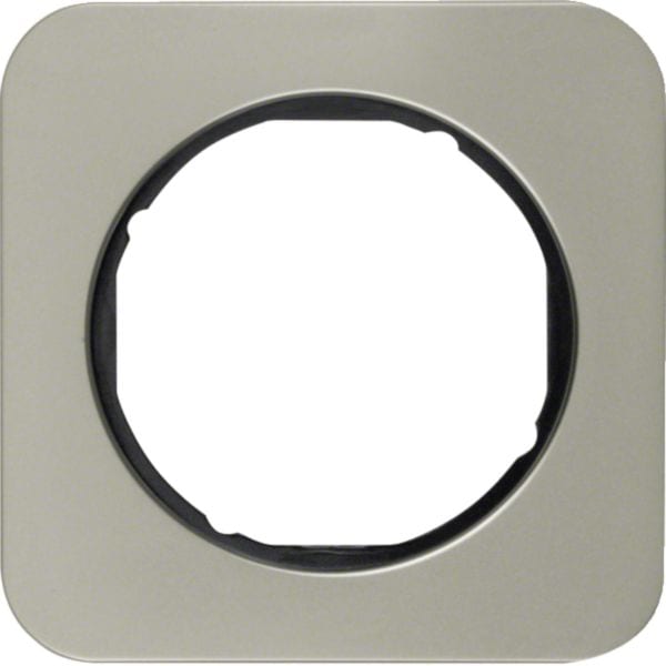 HAGER BOCCHIOTTI - Cornice singola Berker R.1 acciaio inox/nero 10112104