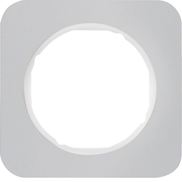 HAGER BOCCHIOTTI - Cornice singola Berker R.1 alu/bianco polare 10112174