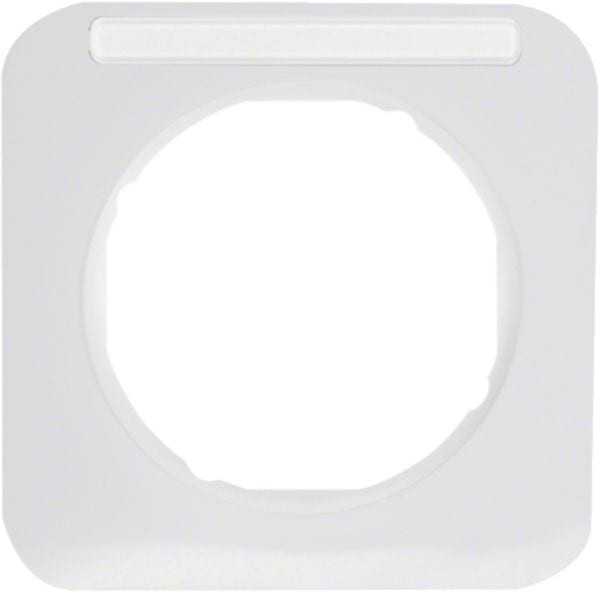 HAGER BOCCHIOTTI - Cornice singola con portaetichetta Berker R.1 bianco polare lucido