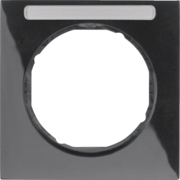 HAGER BOCCHIOTTI - Cornice singola con portaetichetta Berker R.3 nero lucido