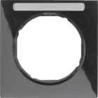 HAGER BOCCHIOTTI - Cornice singola con portaetichetta Berker R.3 nero lucido