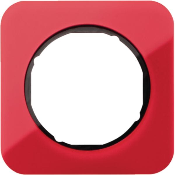 HAGER BOCCHIOTTI - Cornice singola Berker R.1 rosso trasparente/nero lucido, acrilico