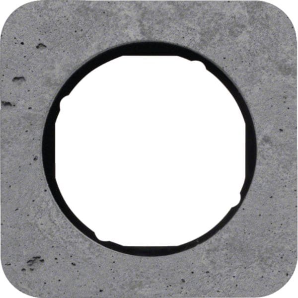 HAGER BOCCHIOTTI - Cornice singola Berker R.1 grigio/nero lucido, calcestruzzo