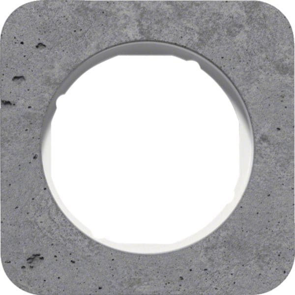 HAGER BOCCHIOTTI - Cornice singola Berker R.1 grigio/bianco polare lucido, calcestruzzo