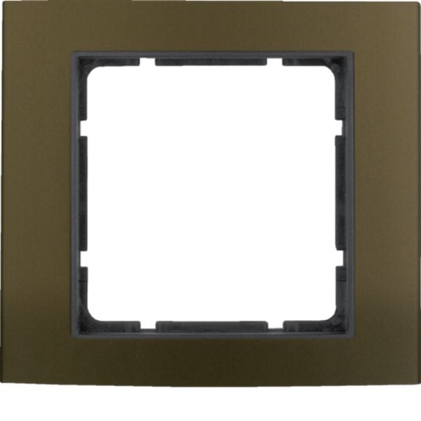 HAGER BOCCHIOTTI - Cornice singola Berker B.3 alu marrone/antracite opaco,?alluminio anodizzato 10113001