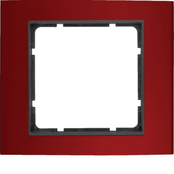 HAGER BOCCHIOTTI - Cornice singola Berker B.3 alu rosso/antracite opaco, alluminio anodizzato