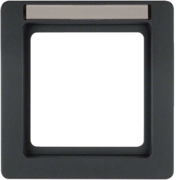 HAGER BOCCHIOTTI - Cornice con etichetta singola Berker Q.1 antracite velluto, verniciato