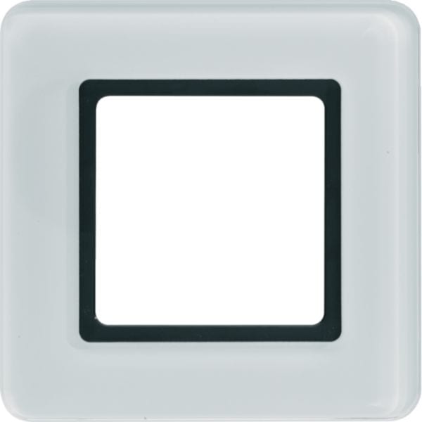 HAGER BOCCHIOTTI - Cornice singola Berker Q.7 vetro bianco polare, per illuminazione