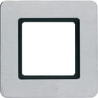 HAGER BOCCHIOTTI - Cornice singola Q.7 acciao inossidabile, metallo spazzolato, per illuminazione