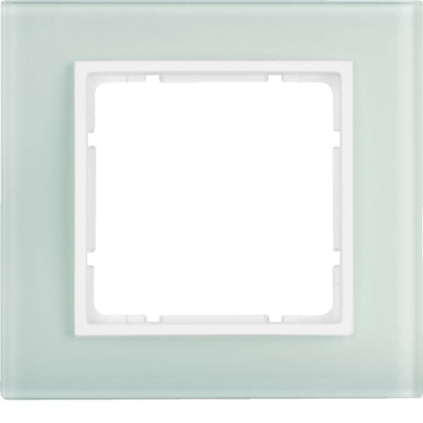 HAGER BOCCHIOTTI - Cornice in vetro singola Berker B.7 vetro bianco polare/bianco polare opaco