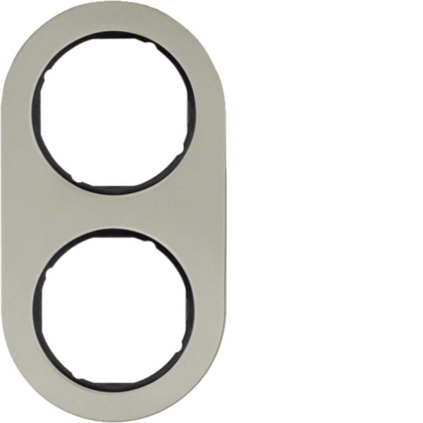 HAGER BOCCHIOTTI - Cornice doppia Serie R.classic?acciaio inox/nero, metallo opaco 10122004