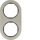 HAGER BOCCHIOTTI - Cornice doppia Serie R.classic?acciaio inox/nero, metallo opaco 10122004