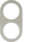 HAGER BOCCHIOTTI - Cornice doppia Serie R.classic?acciaio inox/bianco polare, metallo opaco 10122014