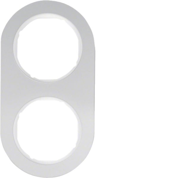 HAGER BOCCHIOTTI - Cornice doppia Serie R.classic?alu/bianco polare, alluminio anodizzato 10122074