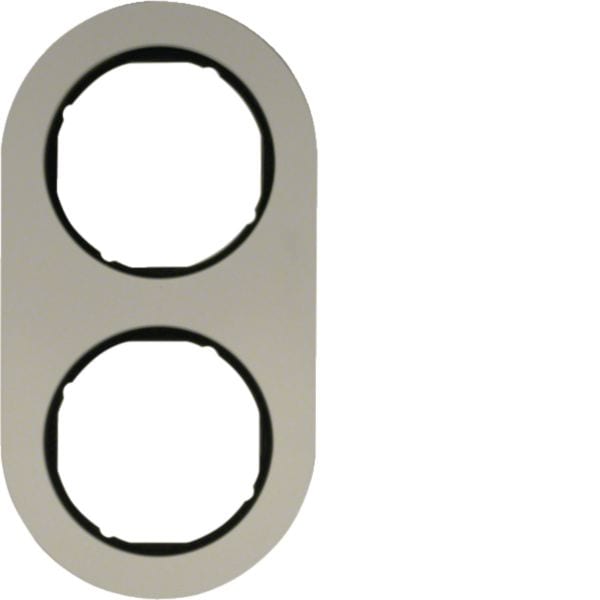 HAGER BOCCHIOTTI - Cornice doppia Serie R.classic?alu/nero, alluminio anodizzato 10122084