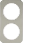 HAGER BOCCHIOTTI - Cornice doppia Berker R.1 acciaio inox/bianco polare