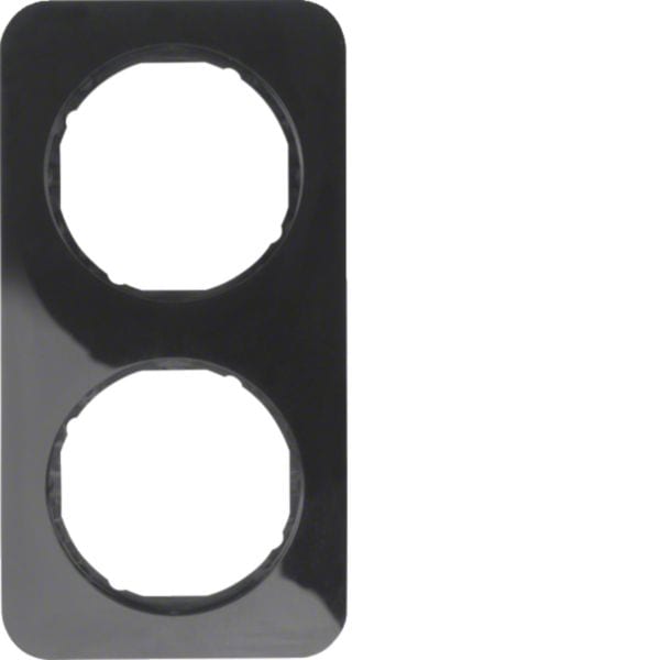 HAGER BOCCHIOTTI - Cornice doppia Berker R.1 nero lucido 10122145
