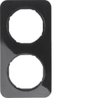 HAGER BOCCHIOTTI - Cornice doppia Berker R.1 nero lucido 10122145