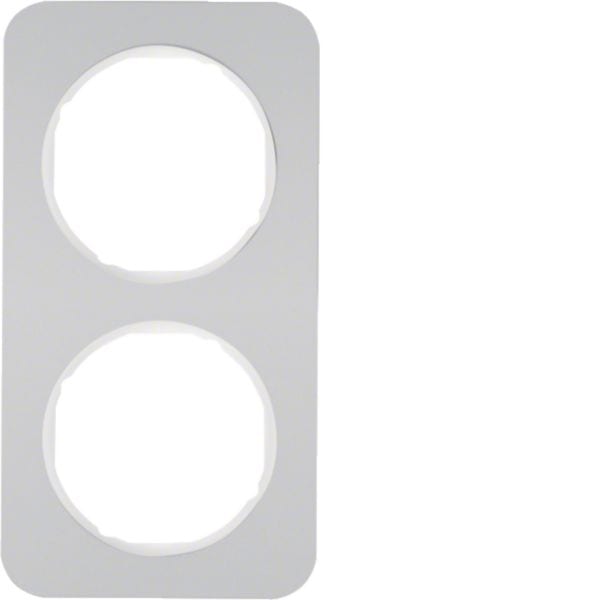 HAGER BOCCHIOTTI - Cornice doppia Berker R.1 alu/bianco polare