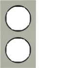 HAGER BOCCHIOTTI - Cornice doppia Berker R.3 acciaio inox/nero 10122204