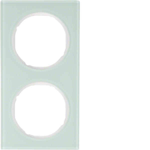 HAGER BOCCHIOTTI - Cornice doppia Berker R.3 vetro bianco polare