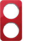 HAGER BOCCHIOTTI - Cornice doppia Berker R.1?rosso trasparente/bianco polare lucido, acrilico