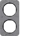 HAGER BOCCHIOTTI - Cornice doppia Berker R.1 grigio/nero lucido, calcestruzzo 10122374