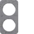 HAGER BOCCHIOTTI - Cornice doppia Berker R.1 grigio/bianco polare lucido, calcestruzzo 10122379