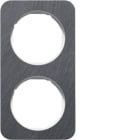 HAGER BOCCHIOTTI - Cornice doppia Berker R.1 antracite/bianco polare lucido, ardesia naturale 10122389