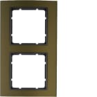 HAGER BOCCHIOTTI - Cornice doppia Berker B.3 alu marrone/antracite opaco, alluminio anodizzato 10123001