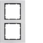 HAGER BOCCHIOTTI - Cornice doppia Berker B.3 alu/antracite opaco, alluminio anodizzato 10123004