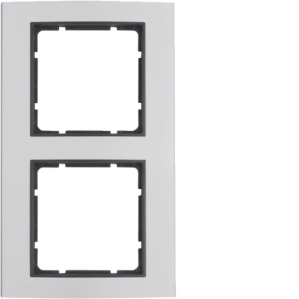 HAGER BOCCHIOTTI - Cornice doppia Berker B.3 alu/antracite opaco, alluminio anodizzato