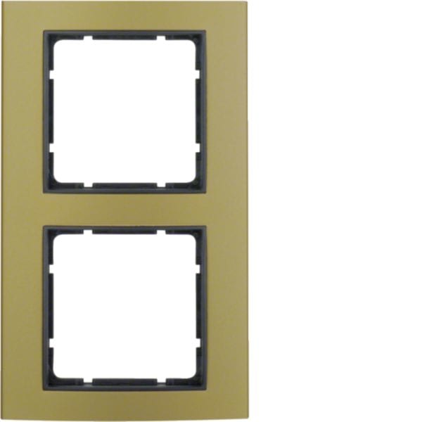 HAGER BOCCHIOTTI - Cornice doppia Berker B.3 alu oro/antracite opaco, alluminio anodizzato 10123016
