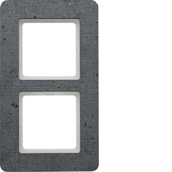 HAGER BOCCHIOTTI - Cornice doppia Berker Q.7 calcestruzzo stutturato 10126020