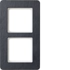 HAGER BOCCHIOTTI - Cornice doppia Berker Q.7 ardesia naturale