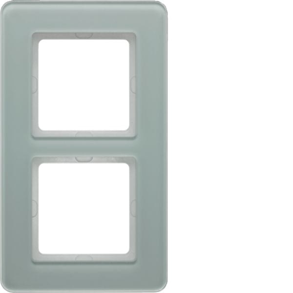 HAGER BOCCHIOTTI - Cornice doppia Berker Q.7 vetro bianco polare