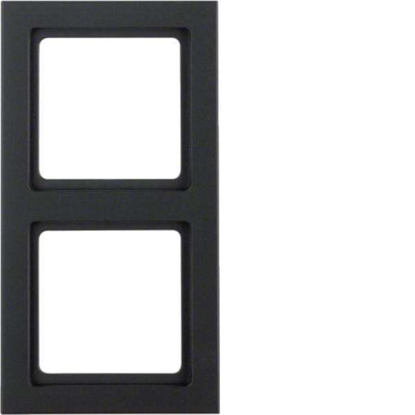 HAGER BOCCHIOTTI - Cornice doppia Berker Q.3 antracite velluto, verniciato