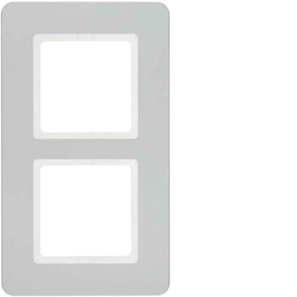 HAGER BOCCHIOTTI - Cornice doppia Berker Q.7 alluminio velluto, verniciato