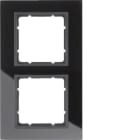 HAGER BOCCHIOTTI - Cornice in vetro doppia Berker B.7 vetro nero/antracite opaco