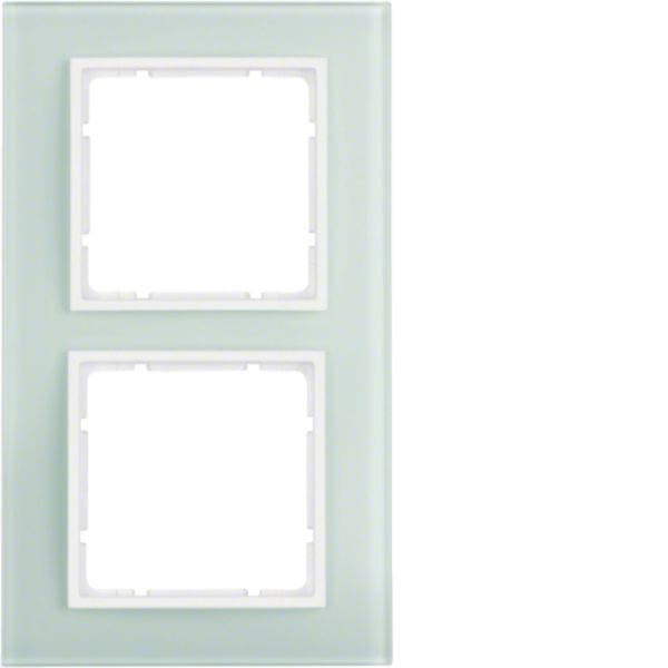HAGER BOCCHIOTTI - Cornice in vetro doppia Berker B.7 vetro bianco polare/bianco polare opaco