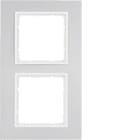 HAGER BOCCHIOTTI - Cornice doppia Berker B.7 alu/bianco polare opaco, alluminio anodizzato 10126914