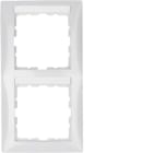 HAGER BOCCHIOTTI - Cornice doppia per montaggio verticale Berker S.1 bianco polare lucido