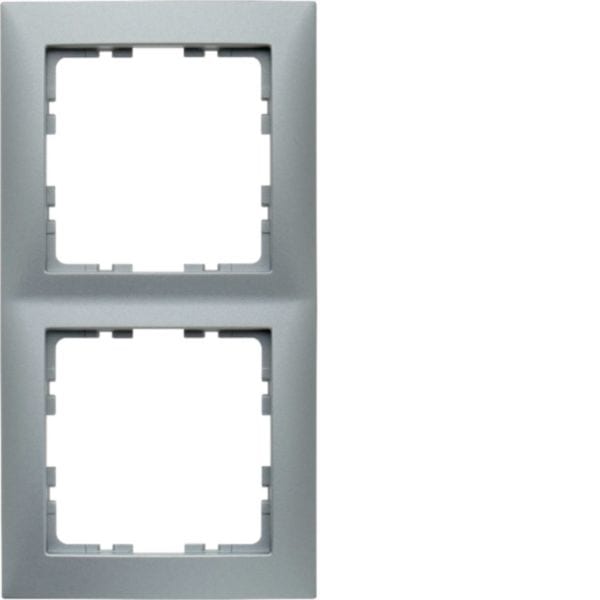 HAGER BOCCHIOTTI - Cornice doppia Berker S.1 alu opaco