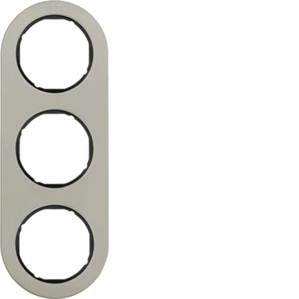 HAGER BOCCHIOTTI - Cornice tripla Serie R.classic?acciaio inox/nero, metallo opaco 10132004