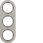 HAGER BOCCHIOTTI - Cornice tripla Serie R.classic?acciaio inox/nero, metallo opaco 10132004