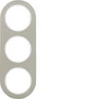 HAGER BOCCHIOTTI - Cornice tripla Serie R.classic?acciaio inox/bianco polare, metallo opaco 10132014