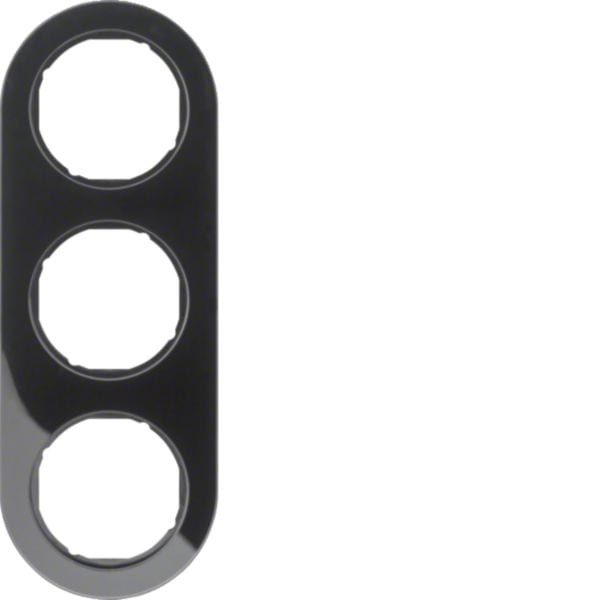 HAGER BOCCHIOTTI - Cornice tripla Serie R.classic?nero lucido 10132045
